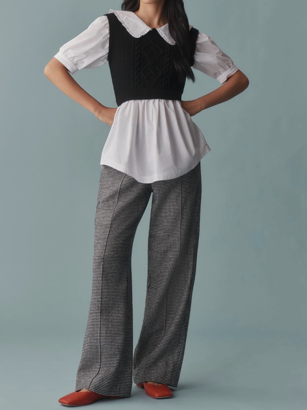 Maeve Peter Pan Collar Twofer Sweater - Picture 2 of 6